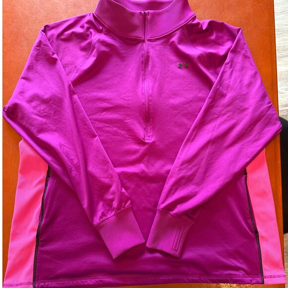 Under Armour UA Train CW 1/2 Zip Long Sleeve Top Women’s 1X Purple Pink - Picture 4 of 8